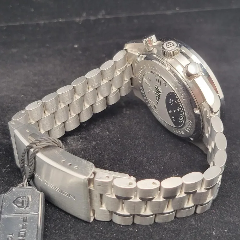 Pagani-design Men's Silver and Black Watch